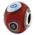 Italian Dark Red w/Decorative Accents Glass Charm Bead in Sterling Silver