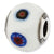 Italian White w/Decorative Accents Glass Charm Bead in Sterling Silver