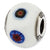Sterling Silver Italian White w/Decorative Accents Glass Bead Charm hide-image