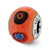 Sterling Silver Italian Orange w/Decorative Accents Glass Bead Charm hide-image