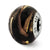 Italian Brown & Gold Colored Glass Charm Bead in Sterling Silver