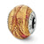 Italian Copper & Gold Colored Glass Charm Bead in Sterling Silver