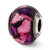 Italian Pink Decorative Overlay Glass Charm Bead in Sterling Silver