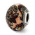 Sterling Silver Italian Brown Floral Decorative Overlay Glass B Charm hide-image