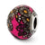 Italian Pink Floral Decorative Overlay Glass Be Charm in Sterling Silver