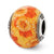 Sterling Silver Italian Orange Floral Decorative Overlay Glass Charm hide-image