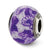 Italian Purple Floral Decorative Overlay Glass Charm in Sterling Silver