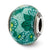 Sterling Silver Italian Teal Floral Decorative Overlay Glass Be Charm hide-image