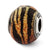 Sterling Silver Variegated Italian Orange,Yellow, & Black Glass Bead Charm hide-image