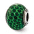 Sterling Silver Italian Green Glitter Glass Bead Charm hide-image