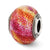 Italian Fuschia & Yellow Glass Charm Bead in Sterling Silver