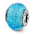 Italian Light Blue w/Silver Glitter Glass Charm Bead in Sterling Silver
