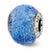 Italian Blue w/Silver Glitter Glass Charm Bead in Sterling Silver