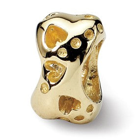 14k Yellow Gold Dog Bone Bead Charm hide-image