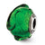 Italian Green w/Textured Lines Glass Charm Bead in Sterling Silver