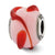 Sterling Silver Italian Glass Lt Pink w/ReddishOrange Textured Lines Charm hide-image