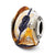 Sterling Silver Italian Silver w/Blue & Brown Textured Lines Gl Charm hide-image