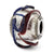 Sterling Silver Italian Silver w/Purple Textured Lines Glass Be Charm hide-image