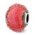 Sterling Silver Italian Pink & Orange Textured Glass Bead Charm hide-image