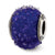 Italian Dark Blue Textured Glass Charm Bead in Sterling Silver