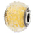 Italian Light Yellow Textured Glass Charm Bead in Sterling Silver