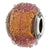 Italian Dark Brown Textured Glass Charm Bead in Sterling Silver