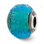 Italian Blue & Green Textured Glass Charm Bead in Sterling Silver