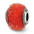 Italian Red Textured Glass Charm Bead in Sterling Silver