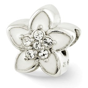 Sterling Silver Swarovski Elements Flower Bead Charm hide-image