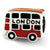 Enamel London Double Decker Bus Charm Bead in Sterling Silver
