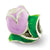 Kids Enameled Tulip Charm Bead in Sterling Silver