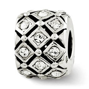 Sterling Silver April Swarovski Elements Bead Charm hide-image