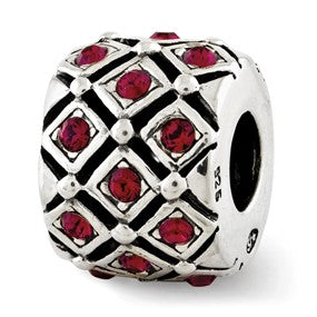 Sterling Silver July Swarovski Elements Bead Charm hide-image