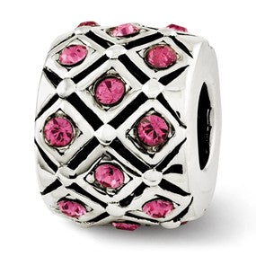 Sterling Silver October Swarovski Elements Bead Charm hide-image