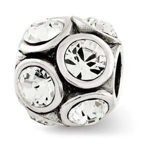 Sterling Silver April Swarovski Elements Bead Charm hide-image