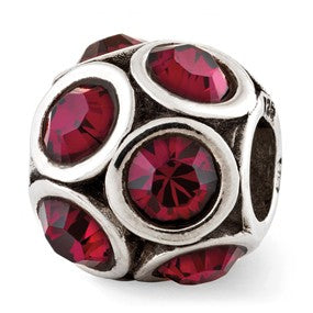 Sterling Silver July Swarovski Elements Bead Charm hide-image
