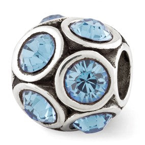 Sterling Silver March Swarovski Elements Bead Charm hide-image