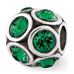 Sterling Silver May Swarovski Elements Bead Charm hide-image