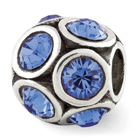 Sterling Silver September Swarovski Elements Bead Charm hide-image
