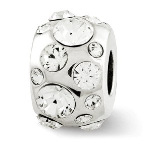 Sterling Silver April Swarovski Elements Bead Charm hide-image