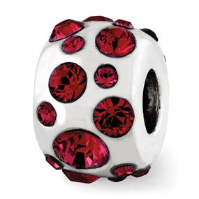 Sterling Silver July Swarovski Elements Bead Charm hide-image