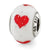 Hearts Italian Glass Charm Bead in Sterling Silver