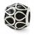 Black Enamel Bali Charm Bead in Sterling Silver