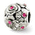 Sterling Silver Pink Swarovski Elements Flower Bead Charm hide-image