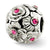 Pink Swarovski Elements Flower Charm Bead in Sterling Silver