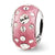 Pink Molded w/Swarovski Elements Charm Bead in Sterling Silver
