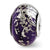 Dark Purple w/Platinum Foil Ceramic Charm Bead in Sterling Silver