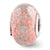 Pink w/Platinum Foil Ceramic Charm Bead in Sterling Silver