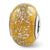 Yellow w/Platinum Foil Ceramic Charm Bead in Sterling Silver