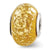 Yellow w/Gold Foil Ceramic Charm Bead in Sterling Silver